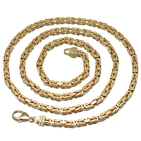 extralange, massive Premium-Königskette aus hochwertigem 14K Gold (585) in 70 cm Länge; ca. 4mm breit (ca. 75,4g) Made in Germany mit FBM Stempel