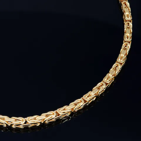 extralange, massive Premium-Königskette aus hochwertigem 14K Gold (585) in 70 cm Länge; ca. 4mm breit (ca. 75,4g) Made in Germany mit FBM Stempel