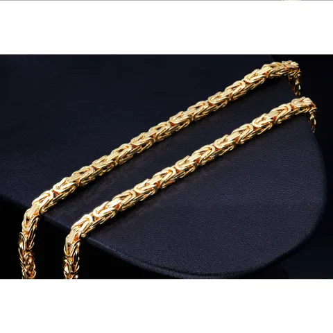 extralange, massive Premium-Königskette aus hochwertigem 14K Gold (585) in 70 cm Länge; ca. 4mm breit (ca. 75,4g) Made in Germany mit FBM Stempel