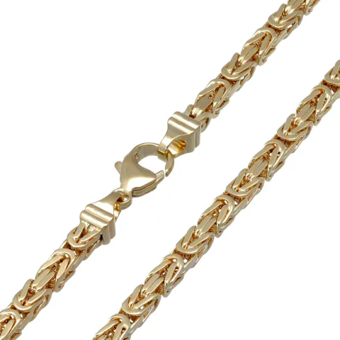 extralange, massive Premium-Königskette aus hochwertigem 14K Gold (585) in 70 cm Länge; ca. 4mm breit (ca. 75,4g) Made in Germany mit FBM Stempel
