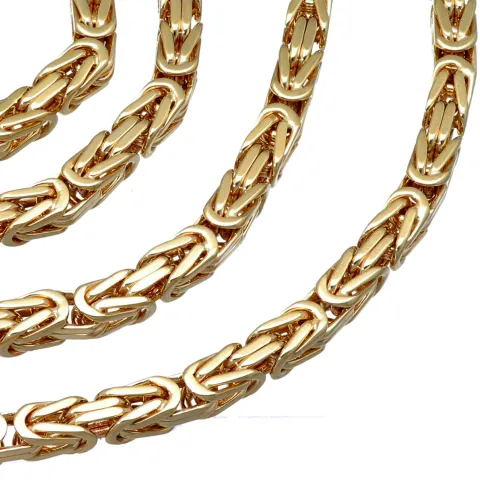 extralange, massive Premium-Königskette aus hochwertigem 14K Gold (585) in 70 cm Länge; ca. 4mm breit (ca. 75,4g) Made in Germany mit FBM Stempel