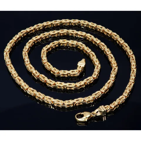 extralange, massive Premium-Königskette aus hochwertigem 14K Gold (585) in 70 cm Länge; ca. 4mm breit (ca. 75,4g) Made in Germany mit FBM Stempel