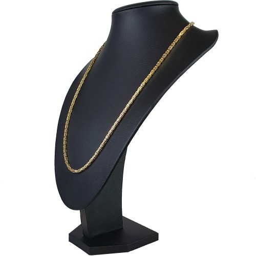massive Premium-Königskette aus hochwertigem 14K Gold (585) in 60 cm Länge; ca. 3mm breit (ca. 36,0g) - Made in Germany mit FBM Stempel