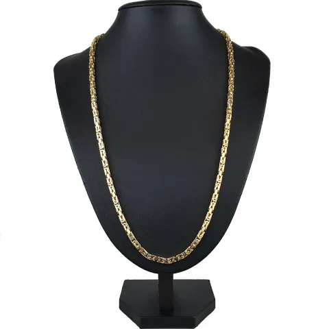 XL massive Königskette aus hochwertigem 585er Gold (14 Karat) in 65 cm Länge; ca. 4mm breit (ca. 68,1g) - Made in Germany