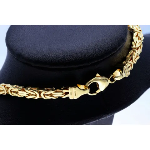 XL massive Königskette aus hochwertigem 585er Gold (14 Karat) in 65 cm Länge; ca. 4mm breit (ca. 68,1g) - Made in Germany