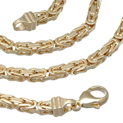 XL massive Königskette aus hochwertigem 585er Gold (14 Karat) in 65 cm Länge; ca. 4mm breit (ca. 68,1g) - Made in Germany