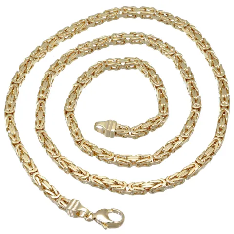 XL massive Königskette aus hochwertigem 585er Gold (14 Karat) in 65 cm Länge; ca. 4mm breit (ca. 68,1g) - Made in Germany