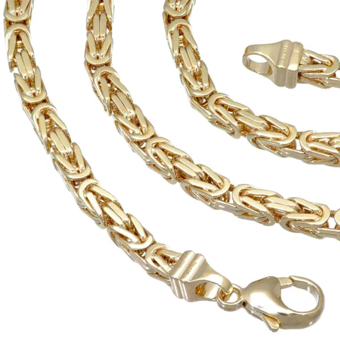 XL massive Königskette aus hochwertigem 585er Gold (14 Karat) in 65 cm Länge; ca. 4mm breit (ca. 68,1g) - Made in Germany