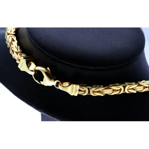 voll massive Königskette aus hochwertigem 585er Gold (14 Karat) in 55 cm Länge; ca. 4mm breit (ca. 58,1g) - Made in Germany