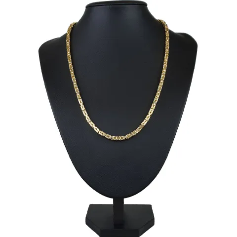 voll massive Königskette aus hochwertigem 585er Gold (14 Karat) in 55 cm Länge; ca. 4mm breit (ca. 58,1g) - Made in Germany