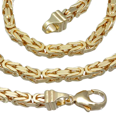 voll massive Königskette aus hochwertigem 585er Gold (14 Karat) in 55 cm Länge; ca. 4mm breit (ca. 58,1g) - Made in Germany