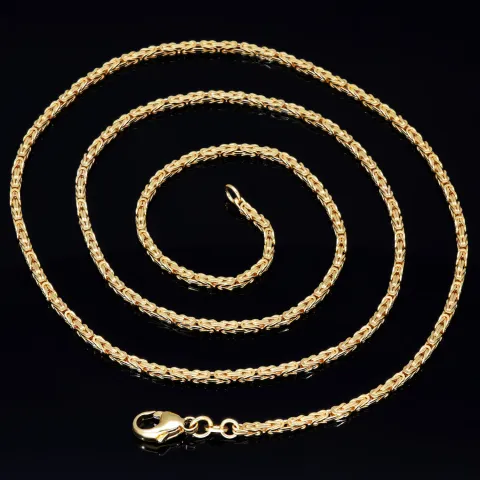 Filigran gearbeitete, massive Königskette aus hochwertigem 14K Gold (585) in 60 cm Länge; ca. 2mm breit (ca. 14,1g) - Made in Germany mit FBM Stempel