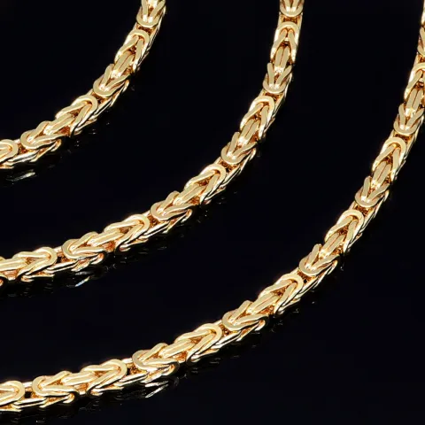 Filigran gearbeitete, massive Königskette aus hochwertigem 14K Gold (585) in 60 cm Länge; ca. 2mm breit (ca. 14,1g) - Made in Germany mit FBM Stempel
