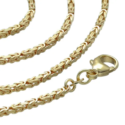 Filigran gearbeitete, massive Königskette aus hochwertigem 14K Gold (585) in 60 cm Länge; ca. 2mm breit (ca. 14,1g) - Made in Germany mit FBM Stempel