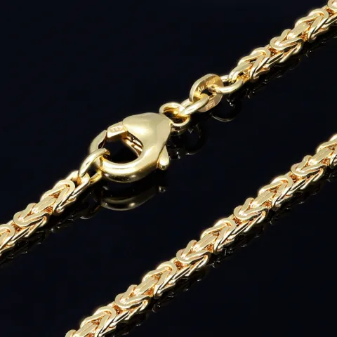 Filigran gearbeitete, massive Königskette aus hochwertigem 14K Gold (585) in 60 cm Länge; ca. 2mm breit (ca. 14,1g) - Made in Germany mit FBM Stempel