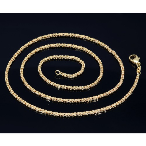 Massive, fein gearbeitete Königskette aus hochwertigem 14K Gold (585) in 55 cm Länge; ca. 2mm breit (ca. 13g) - Made in Germany mit FBM Stempel