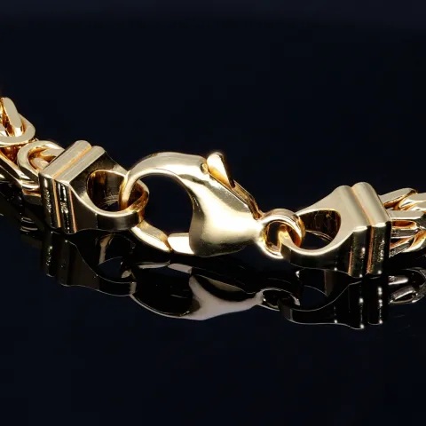 Massives Königsarmband aus Gold (585 / 14k Gold) , ca. 4 mm Breite, ca. 22cm lang - mit FBM Stempel