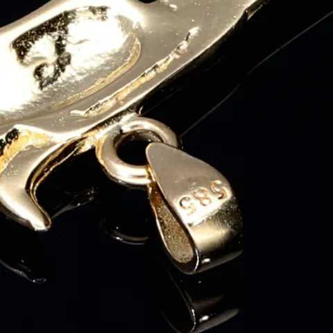 Goldener Colt (Revolver) Anhänger aus 585 / 14K Bicolor Weiß-/ und Gelbgold