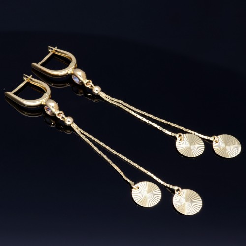 Bezaubernde hängende Ohrringe mit Zirkonia aus 585er (14K) Gold