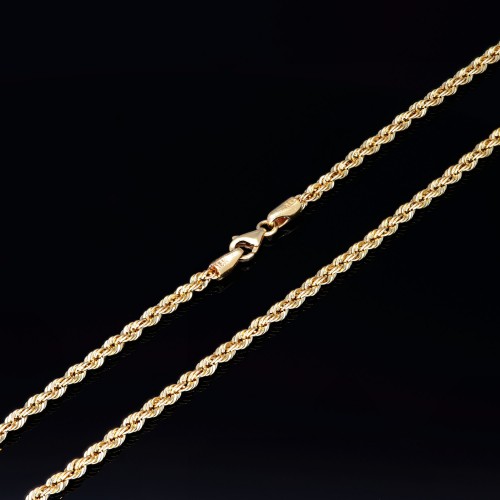 Funkelnde Kordelkette für Damen in ca. 55 cm Länge aus hochwertigem 585er Gold 14k