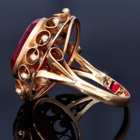 Sehr schöner Vintage Damenring aus 585 14K Gelbgold mit einem eingefassten Zirkonia- Größe 55 - 56