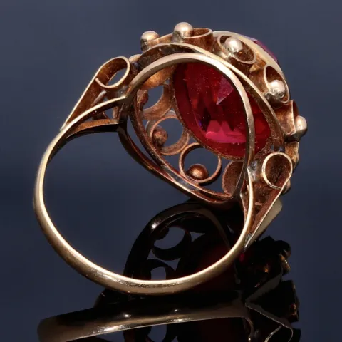 Sehr schöner Vintage Damenring aus 585 14K Gelbgold mit einem eingefassten Zirkonia- Größe 55 - 56