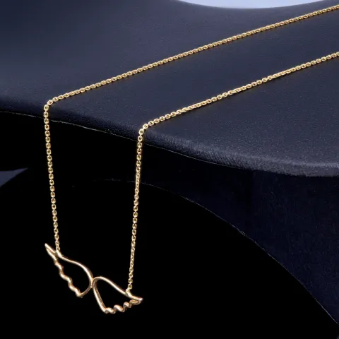 Bezaubernde Goldkette mit Engelsflügel - Anhänger in edlem 14K / 585 Gelbgold