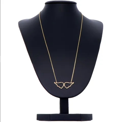 Bezaubernde Goldkette mit Engelsflügel - Anhänger in edlem 14K / 585 Gelbgold