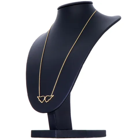 Bezaubernde Goldkette mit Engelsflügel - Anhänger in edlem 14K / 585 Gelbgold