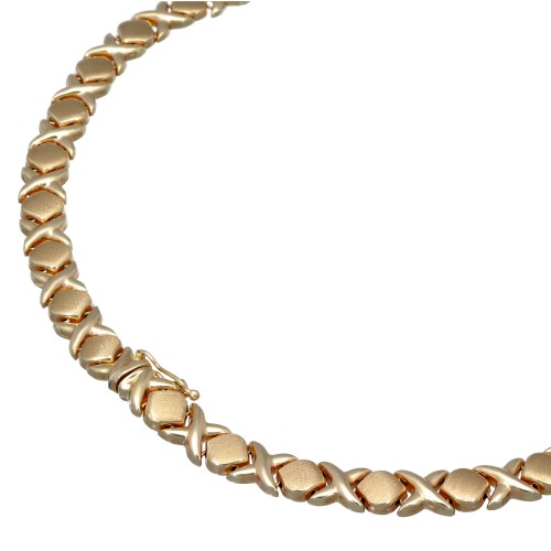 Elegantes, enganliegendes Collier für Damen aus hochwertigem 585er (14k) italienischem Gold (Länge ca. 42 cm) - Made in Italy