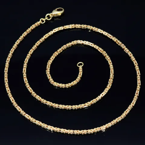 Massive, filigrane gearbeitete Königskette aus hochwertigem 14K Gold (585) in 50 cm Länge; ca. 2mm breit (ca. 11,7g) - Made in Germany mit FBM Stempel