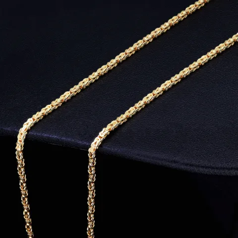 Massive, filigrane gearbeitete Königskette aus hochwertigem 14K Gold (585) in 50 cm Länge; ca. 2mm breit (ca. 11,7g) - Made in Germany mit FBM Stempel