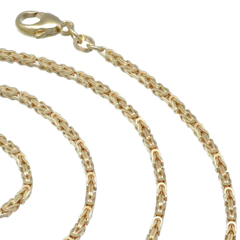 Massive, filigrane gearbeitete Königskette aus hochwertigem 14K Gold (585) in 50 cm Länge; ca. 2mm breit (ca. 11,7g) - Made in Germany mit FBM Stempel