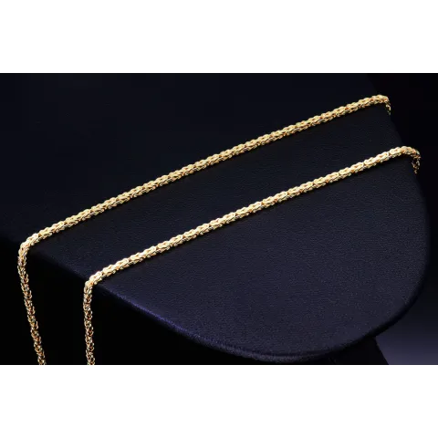 Massive, filigrane gearbeitete Königskette aus hochwertigem 14K Gold (585) in 50 cm Länge; ca. 2mm breit (ca. 11,7g) - Made in Germany mit FBM Stempel