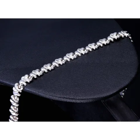 Enganliegendes, elegantes Damencollier aus 585er (14k) Weißgold in verspieltem Elefanten - Design (ca. 40cm Länge)