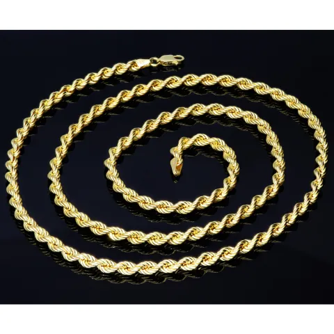 Filgran gearbeitete, massive Kordelkette in ca. 70 cm Länge aus hochwertigem 585 Gold (14k) ca. 46 g