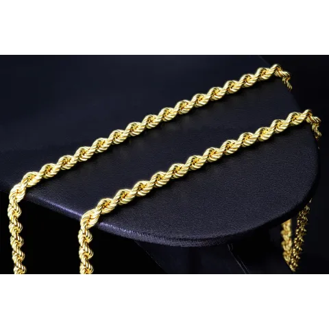 Filgran gearbeitete, massive Kordelkette in ca. 70 cm Länge aus hochwertigem 585 Gold (14k) ca. 46 g