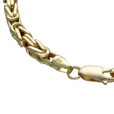 Nobles Königsarmband aus edlem Gelbgold (585er 14k Gold), 4mm breit, 20,5cm lang