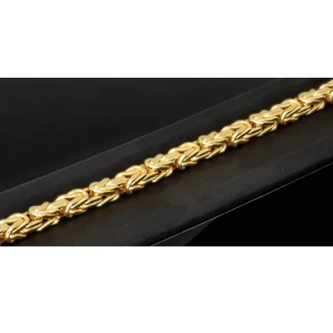 Nobles Königsarmband aus edlem Gelbgold (585er 14k Gold), 4mm breit, 20,5cm lang
