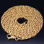 Megalange, massive Königskette aus hochwertigem 14K Gold (585) in 90 cm Länge; ca. 3,3 mm breit - (ca. 56g)