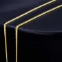 Glänzende Panzerkette flach 2-seitig diamantiert aus edlem 585 / 14k Gold in ca. 60cm, 2mm