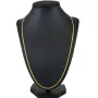 Glänzende Panzerkette flach 2-seitig diamantiert aus edlem 585 / 14k Gold in ca. 60cm, 2mm