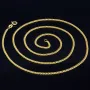Glänzende Panzerkette flach 2-seitig diamantiert aus edlem 585 / 14k Gold in ca. 60cm, 2mm