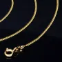Feine Panzerkette 2-seitig diamantiert aus hochwertigem 585 /14k Gold, 1mm, 60cm Länge