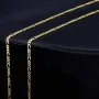 Glänzende Figarokette 2-seitig diamantiert aus hochwertigem 585 / 14k Gold in ca. 55cm, 2mm