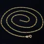 Glänzende Figarokette 2-seitig diamantiert aus hochwertigem 585 / 14k Gold in ca. 55cm, 2mm
