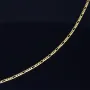 Glänzende Figarokette 2-seitig diamantiert aus hochwertigem 585 / 14k Gold in ca. 55cm, 2mm