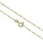 Kurze Figarokette 2-seitig diamantiert aus glänzendem 585 / 14k Gold in ca. 45cm, 1,6mm