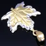 Glänzender Ahornblatt - Anhänger in Bicolor 585 / 14 Karat Gold