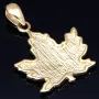 Glänzender Ahornblatt - Anhänger in Bicolor 585 / 14 Karat Gold